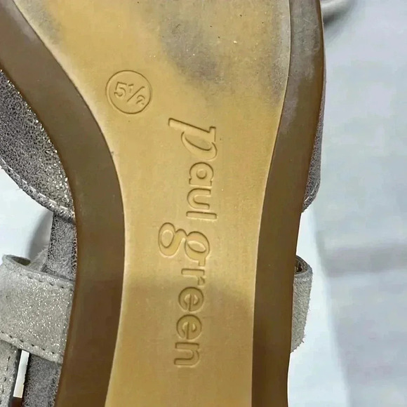 [UK5.5/US8] Paul Green Peeptoe Slingpump Flat with Metalic  Leather - Picture 8 of 10